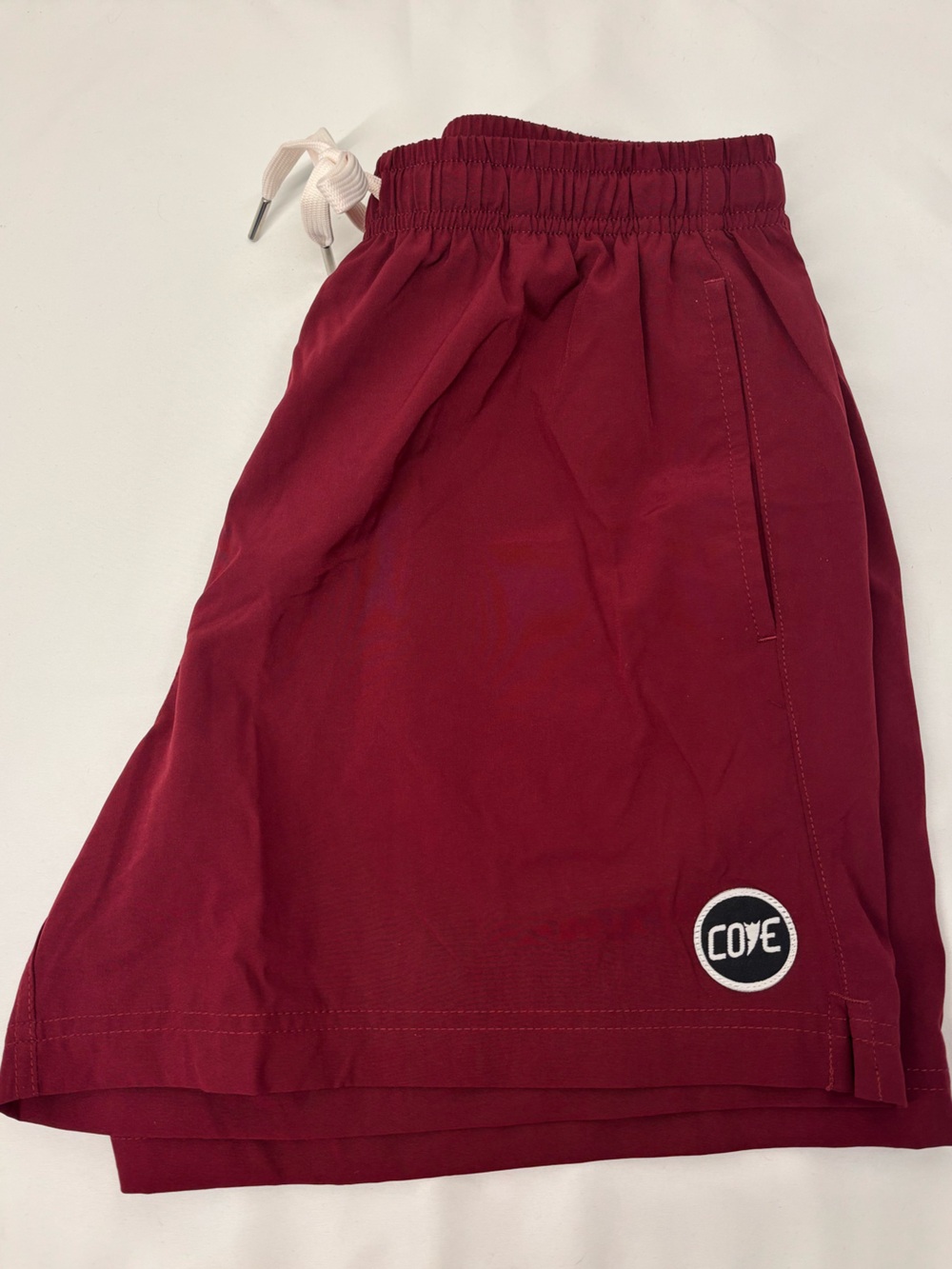 Cove Men's Athletic Shorts Burgundy with White Drawstring